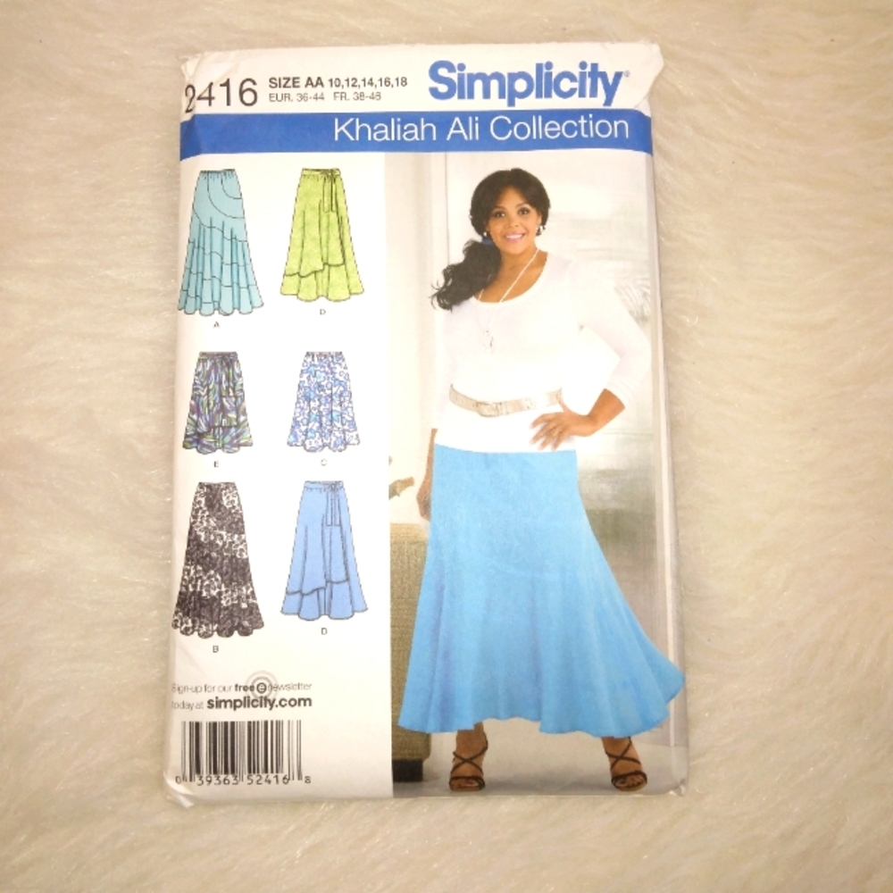 SIMPLICITY 2416 SZ 10-18 Misses skirts in variations The Khaliah Ali Collection